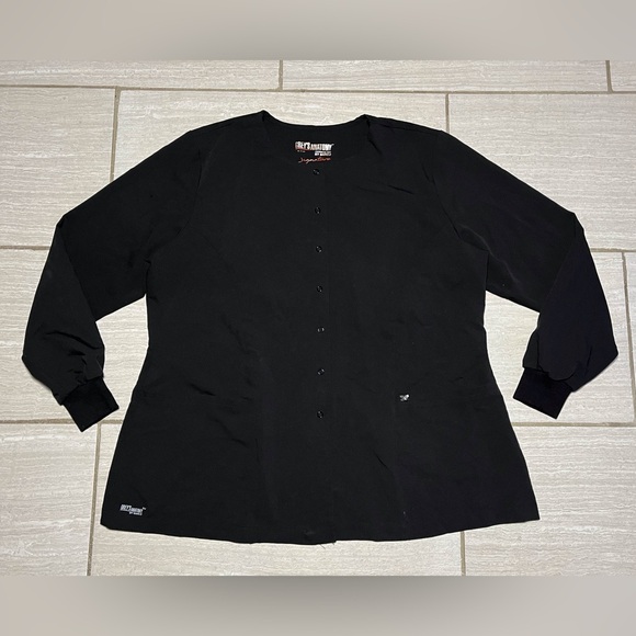 Grey's Anatomy by Barco 2 Pocket Sporty Jacket Size 2XL Black Plus - Picture 1 of 4